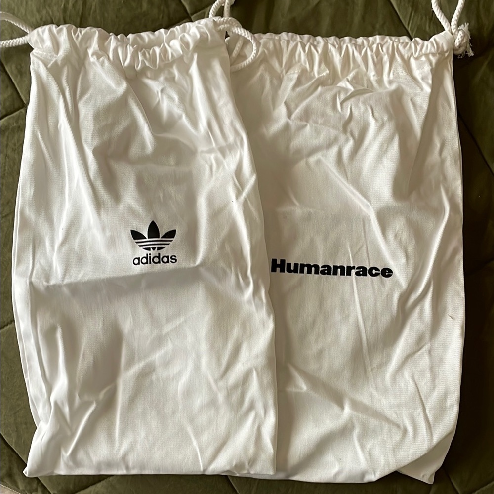 New. Adidas Humanrace White Drawstring travel shoe Bags O/S